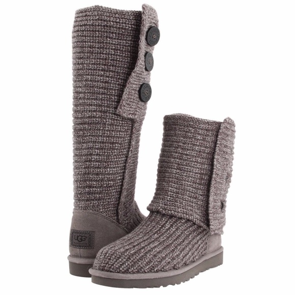Ugg Classic Cardy II Knit Boot Gray - W9 - Picture 1 of 6